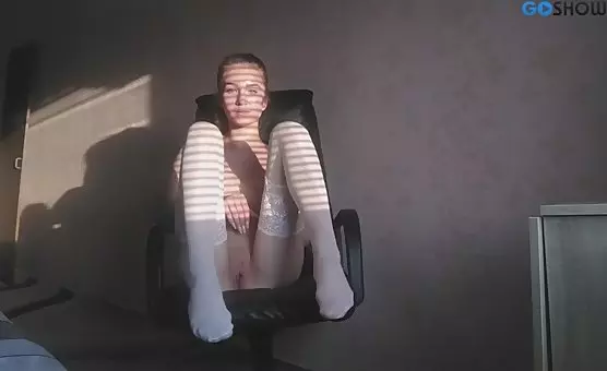 Teasing the Clit on the Chair Stockings, Spreading and Superb Sexual Delights